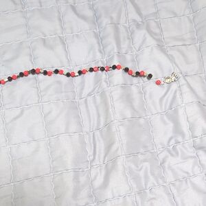 Elegant Red and Black Beaded Key Chain